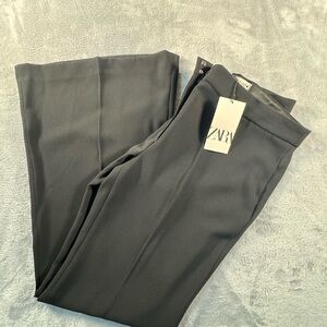 ZARA Black Tailored Wide-Leg Pants – Women’s Size L (USA 30) – NWT
